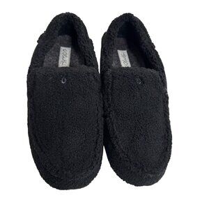 Olukai womens Nohea Heu Slipper sherpa fleece shoes black sz 8